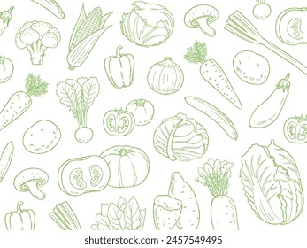 Hand drawn vegetable background material_vector illustration
