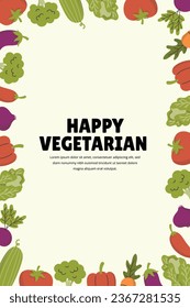 Hand Drawn Vegetable Frame Background