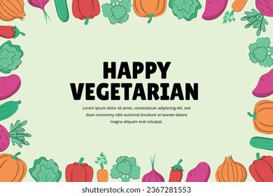 Hand Drawn Vegetable Frame Background
