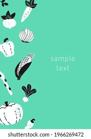 hand drawn vegetable frame material