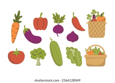 Hand Drawn Vegetable Illustration Set