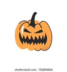 Hand drawn vegetable. Vector artistic drawing food. Halloween illustration pumpkin
