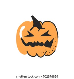 Hand drawn vegetable. Vector artistic drawing food. Halloween illustration pumpkin
