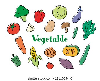 hand drawn Vegetables