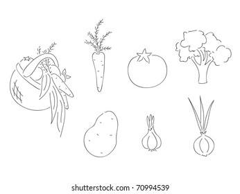 Hand drawn vegetables