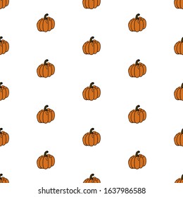 Hand drawn vegetables doodle set. Seamless pattern. Vector illustration.