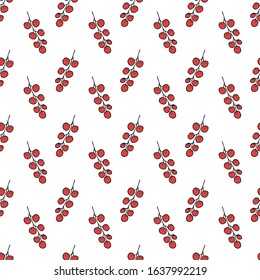 Hand drawn vegetables doodle set. Seamless pattern. Vector illustration.