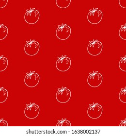 Hand drawn vegetables doodle set. Seamless pattern. Vector illustration.