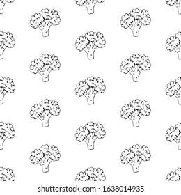 Hand drawn vegetables doodle set. Seamless pattern. Vector illustration.