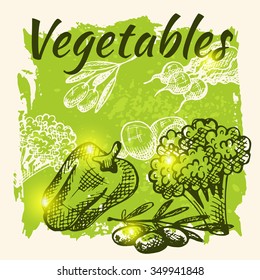 Hand drawn vegetables illustration.
