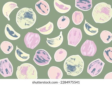 Hand drawn vegetables vector background, background vegetable painting, vegetable pattern, colorful decorative painting wallpaper, gift paper, souvenir wrapping illustration, decoration illustration