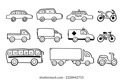 Hand Drawn Vehicle or Transportation icon