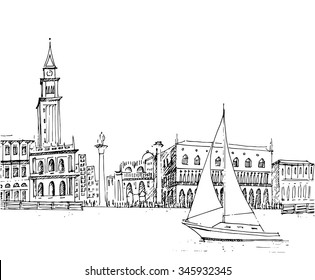 hand drawn Venice