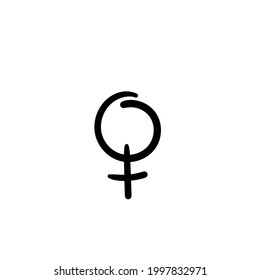 Símbolo de Venus dibujado a mano. Icono de vector simple