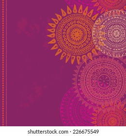 Hand drawn vertical seamless border in indian style.  All objects are conveniently grouped  and are easily editable.