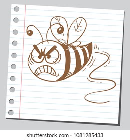 Abeja muy enojada atraída por la mano
