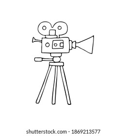 Handgezeichnetes Videokamerasymbol in Vektorgrafik. Doodle-Videokamera-Symbol in Vektorgrafik. Videokameradokameradokumentation auf Vektorgrafik