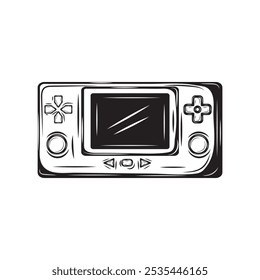 Hand Drawn Video Game Hardware Illustration - Game Bot 02