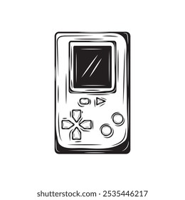 Hand Drawn Video Game Hardware Illustration - Game Bot 01
