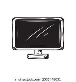 Hand Drawn Video Game Hardware Illustration - Monitor