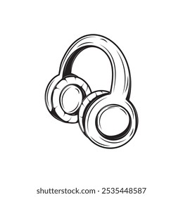 Hand Drawn Video Game Hardware Illustration - Headphone