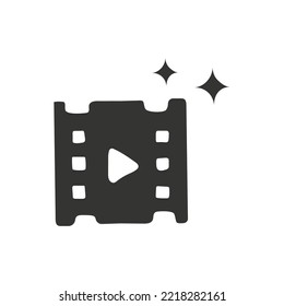 Hand drawn video vector icon. Hand drawn cinema movie flat sign design. Video hand drawn symbol pictogram