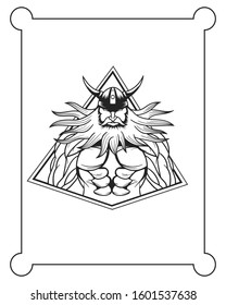 hand drawn viking vector isolated