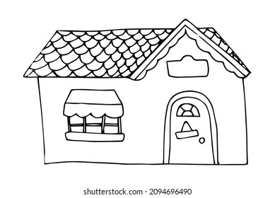 Hand Drawn Village House Single Doodle Stock Vector (royalty Free 