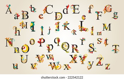 Hand Drawn Vintage Alphabet