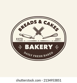 Hand Drawn Vintage Bakery Shop Logo Label