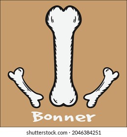 hand drawn vintage bone logo, editable vector file for all of your graphic needs.