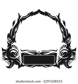 Hand drawn vintage border frame vector