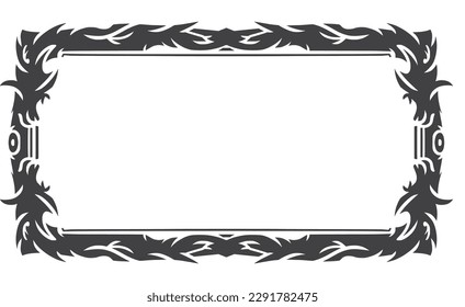 Hand drawn vintage border frame vector