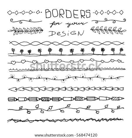 Hand Drawn Vintage Borders Frames Your Stock Vector (Royalty Free ...