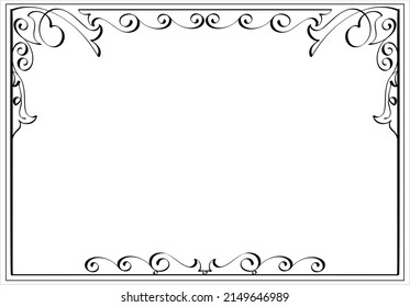Hand Drawn Vintage Calligraphic Frame, Creative, Ornamental Calligraphy Art Vector Art Illustration