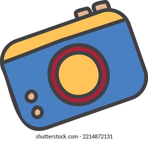 handgezeichnete Vintage-Kamera-Illustration einzeln auf Hintergrund