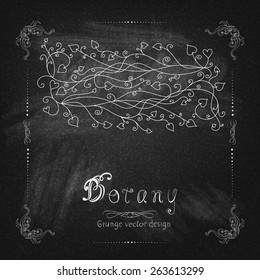 Hand drawn vintage chalkboard. Vector illustration 
