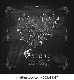 Hand drawn vintage chalkboard. Vector illustration 