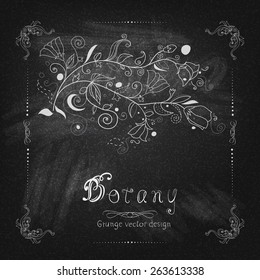 Hand drawn vintage chalkboard. Vector illustration 
