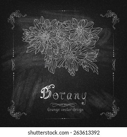 Hand drawn vintage chalkboard. Vector illustration 