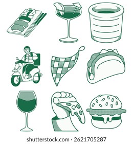 Hand Drawn Vintage Chef Cooking Delicious Food in Retro Restaurant Style