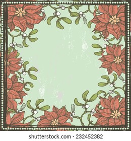Hand drawn  vintage Christmas background. All objects are conveniently grouped  and are easily editable.