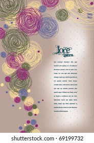 Hand drawn vintage circular background