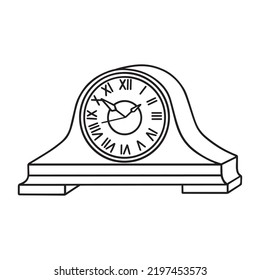 Doodle de reloj pintado a mano. Viejos relojes con estilo de esbozo. Ilustración vectorial aislada en fondo blanco.