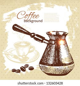 Hand drawn vintage coffee background	