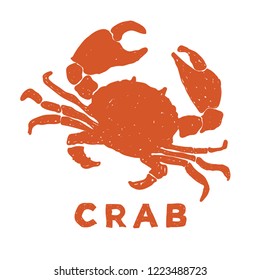 Hand drawn vintage crab. Sketch style. Vector illustration. T-shirt print