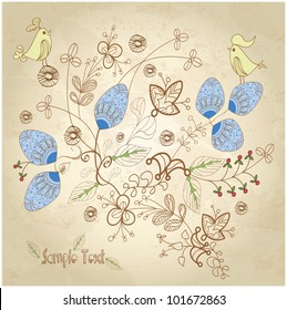  Hand Drawn. vintage decorative background