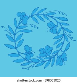 Hand drawn Vintage decorative lovely set of laurels and flower wreaths Doodle ancient wreath, decorative design elements vector