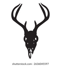 Hand Drawn Vintage Deer Skull Vector