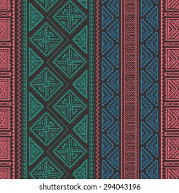 Hand Drawn Vintage Ethnic Ornament Seamless Pattern